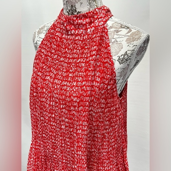 Cherry red and white MAX STUDIO halter top, size L. - Picture 2 of 14